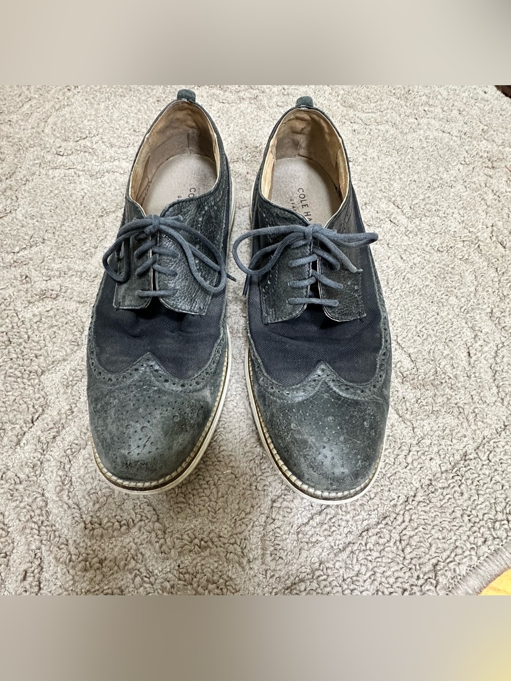 Cole Haan Men's Charcoal Wingtip Derby Oxfords